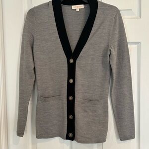 Tory Burch Black and Gray Cardigan